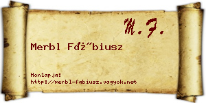 Merbl Fábiusz névjegykártya